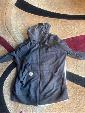 Oakley Men's Gray Zip-Up Lightweight Hooded Jacket